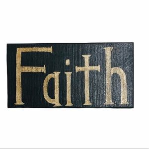 Faith Wall Hanging Black Wood Sign